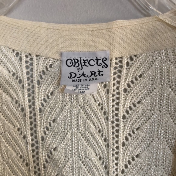 Objects D’art cream colored cardigan with lace knit. EUC, size large. - Picture 4 of 4